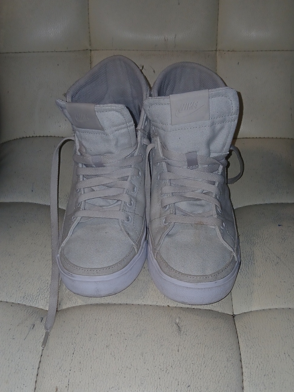 Light Khaki Nike High Top Sneakers